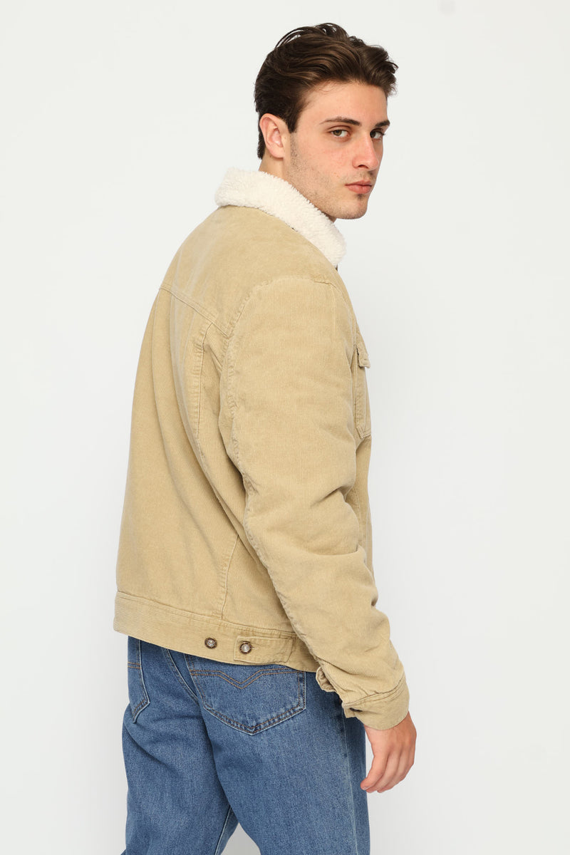 Corduroy Trucker Jacket - Taupe