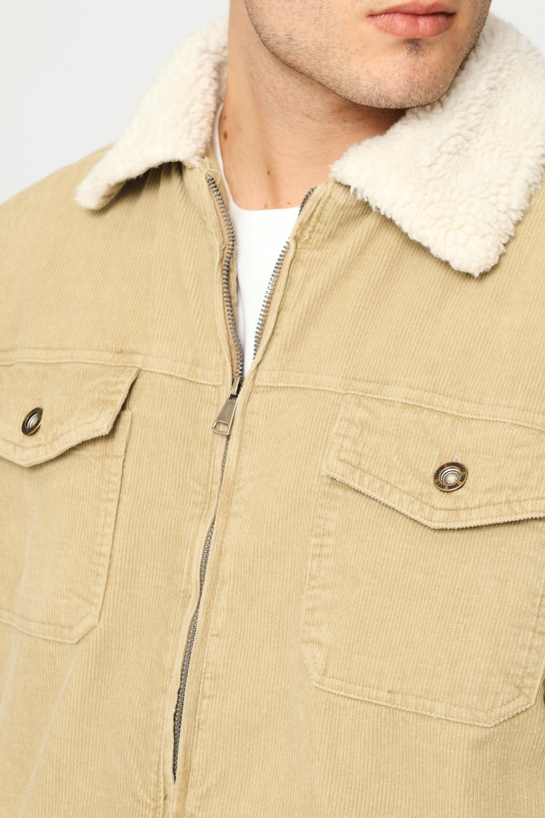 Corduroy Trucker Jacket - Taupe