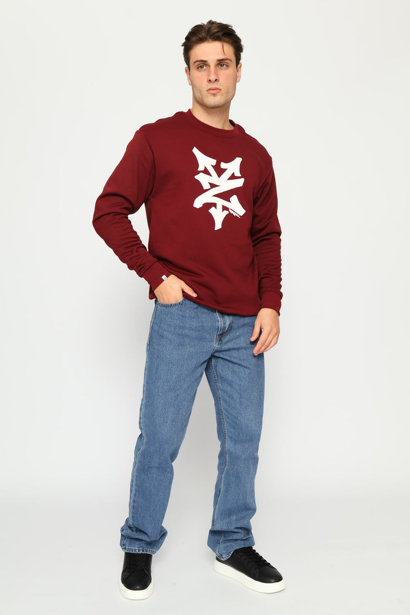 Large Logo Crew Top - Burgundy