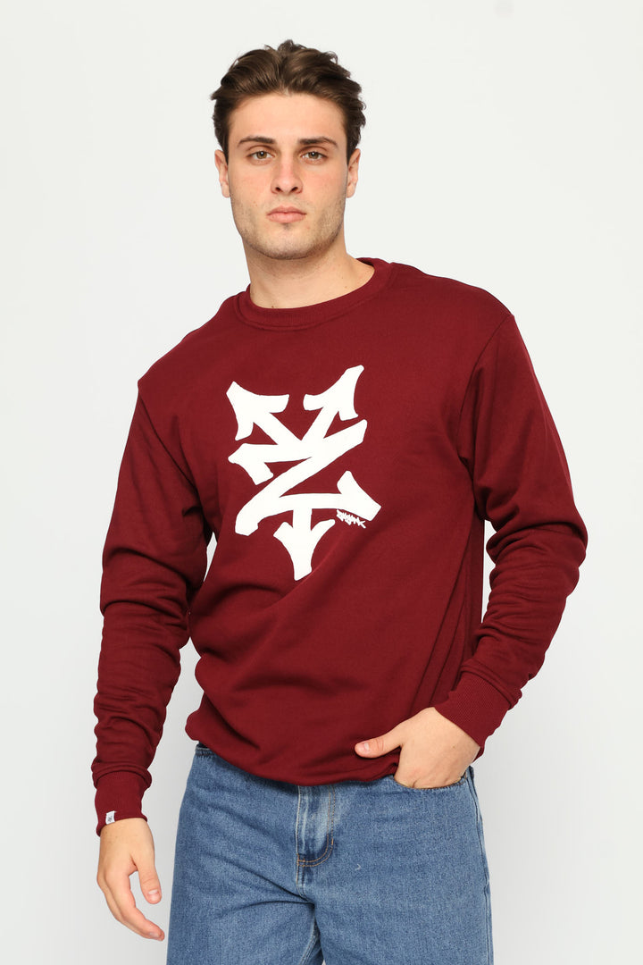 Large Logo Crew Top - Burgundy
