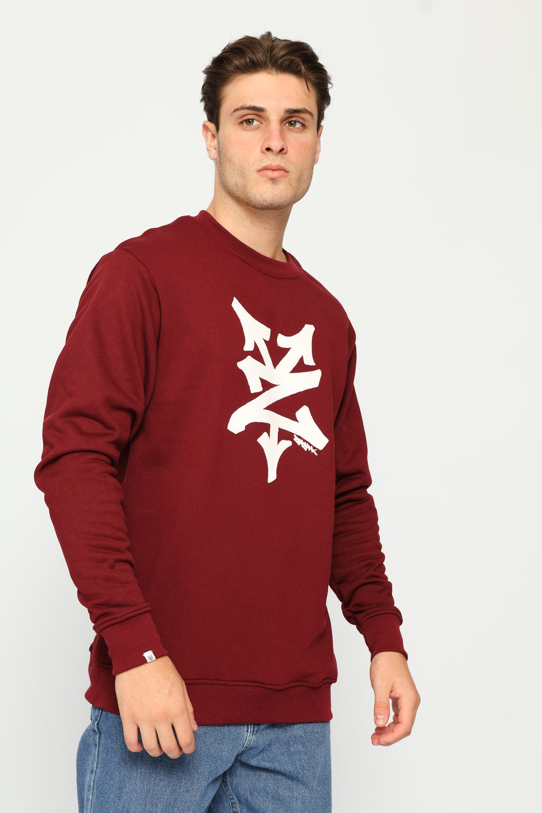 Large Logo Crew Top - Burgundy