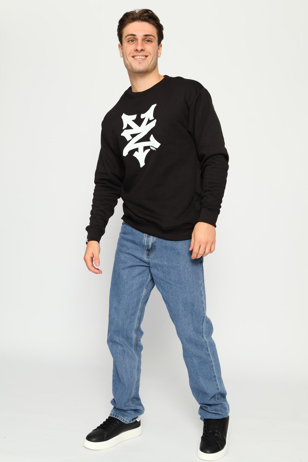 Large Logo Crew Top - Black