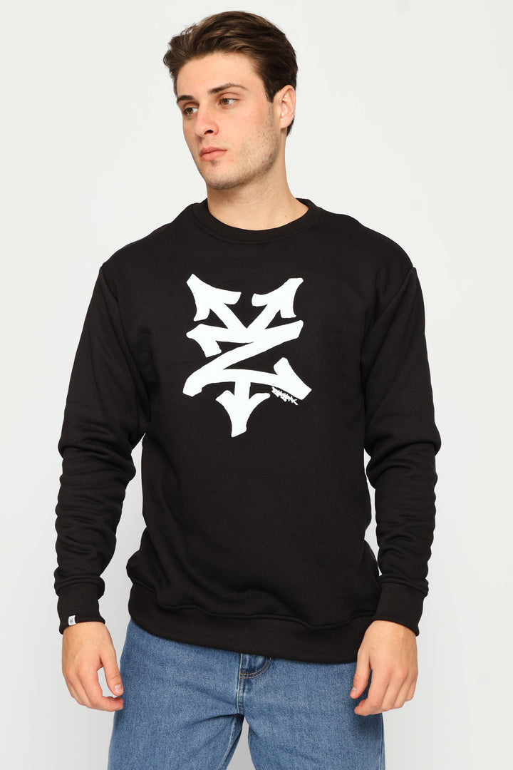Large Logo Crew Top - Black