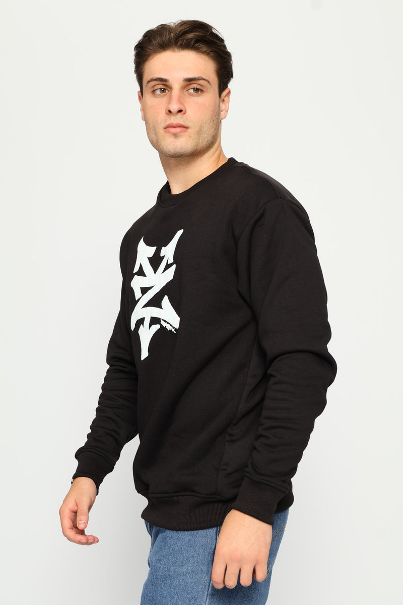 Large Logo Crew Top - Black