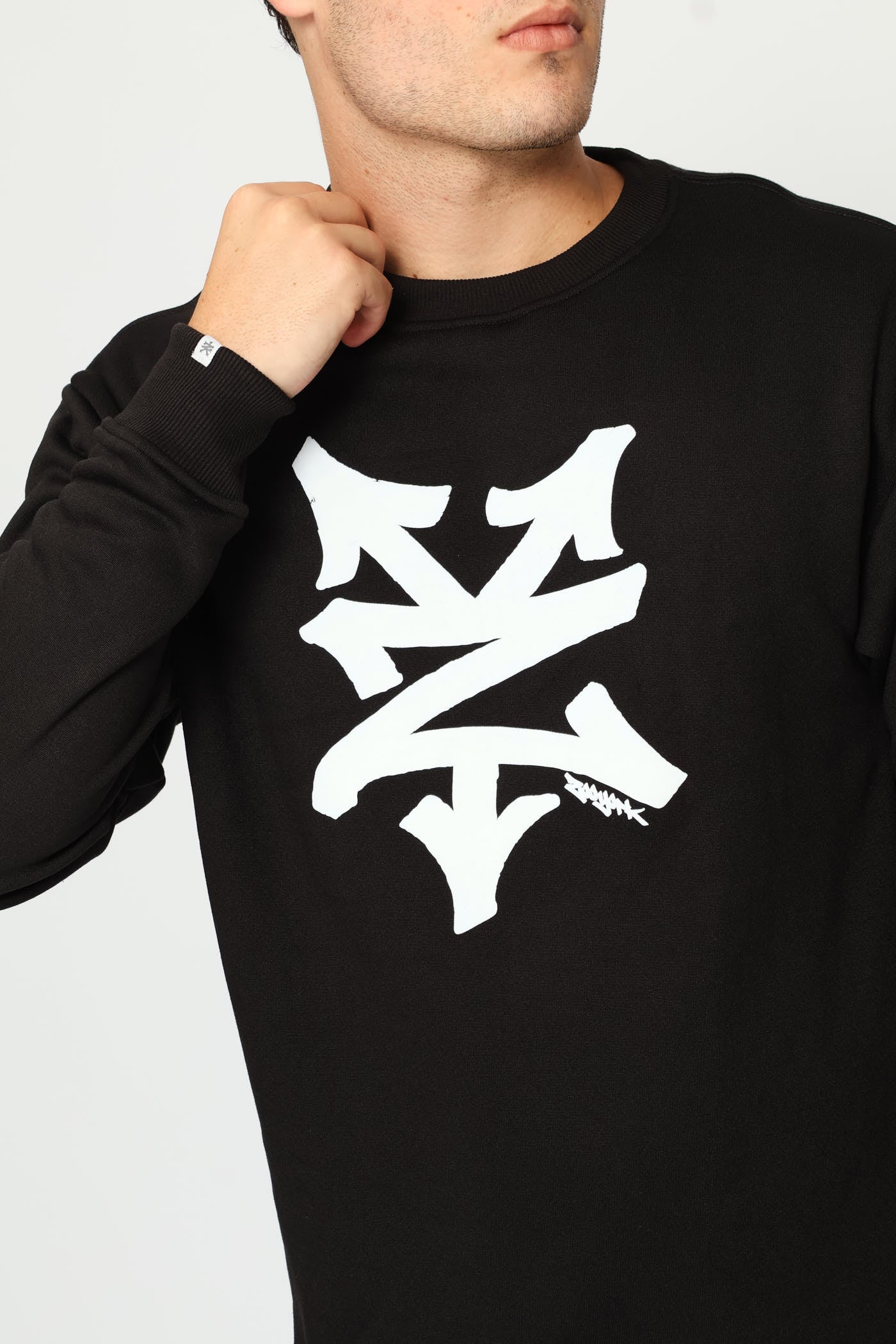 Mens Large Logo Crew Top - Black – Edgars