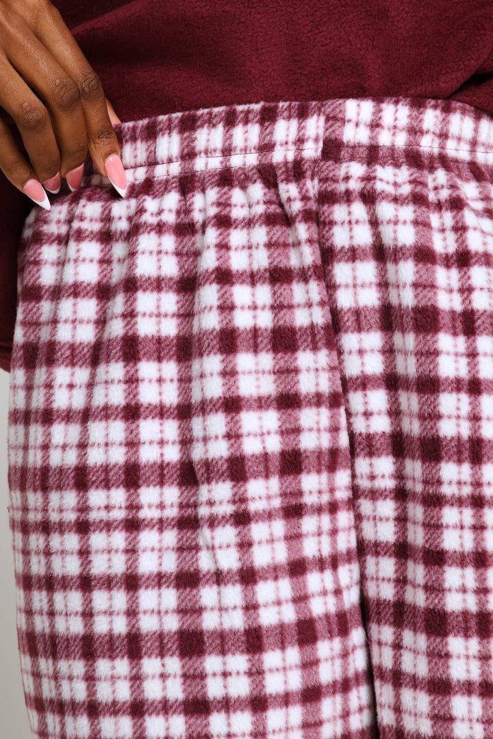 Snoozing Polar Fleece Mother'S Day Set - Burgundy