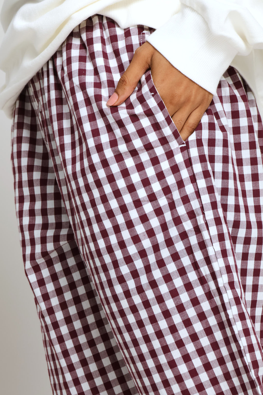 Long Sleeve Fleece Pullover & Woven Pant Set - Cream