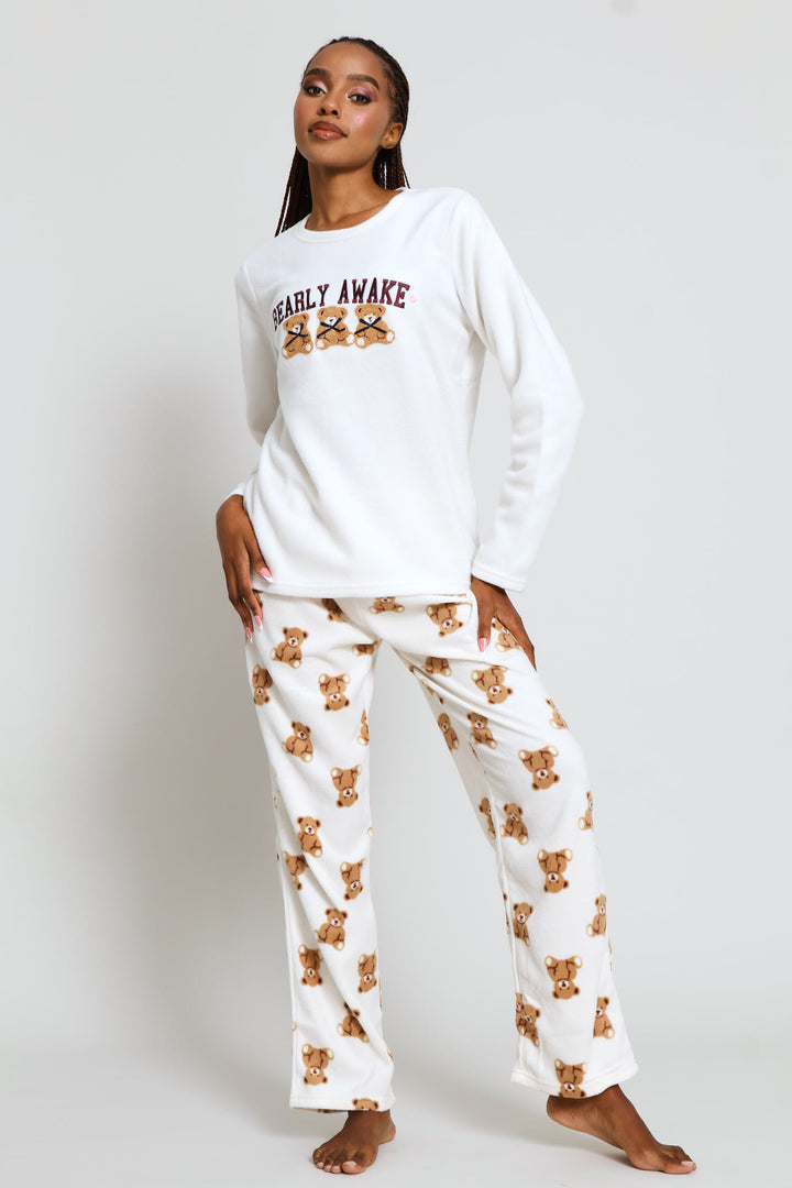 Bearly Awake Polar Fleece Mother'S Day Set - Cream