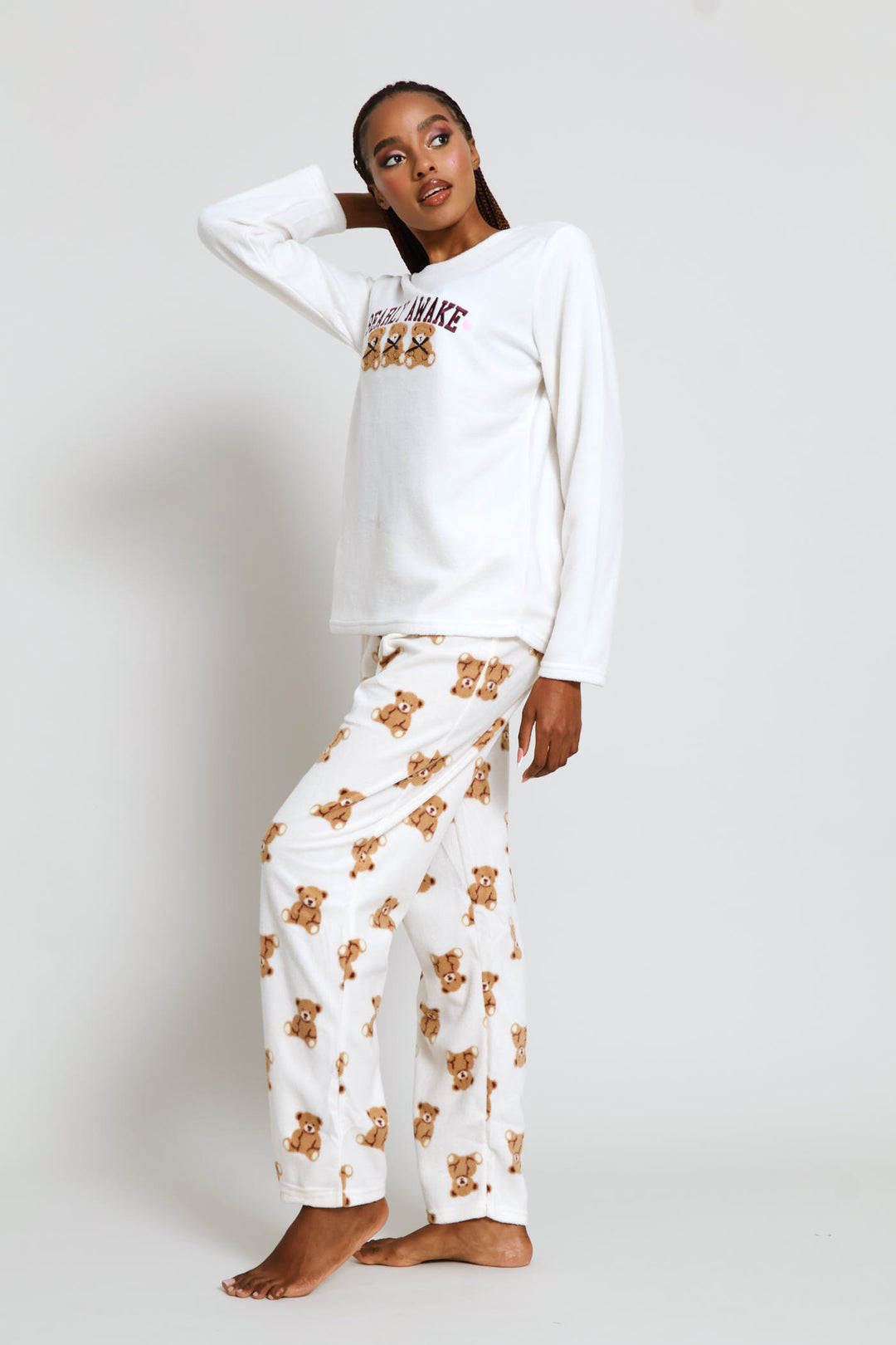 Bearly Awake Polar Fleece Mother'S Day Set - Cream