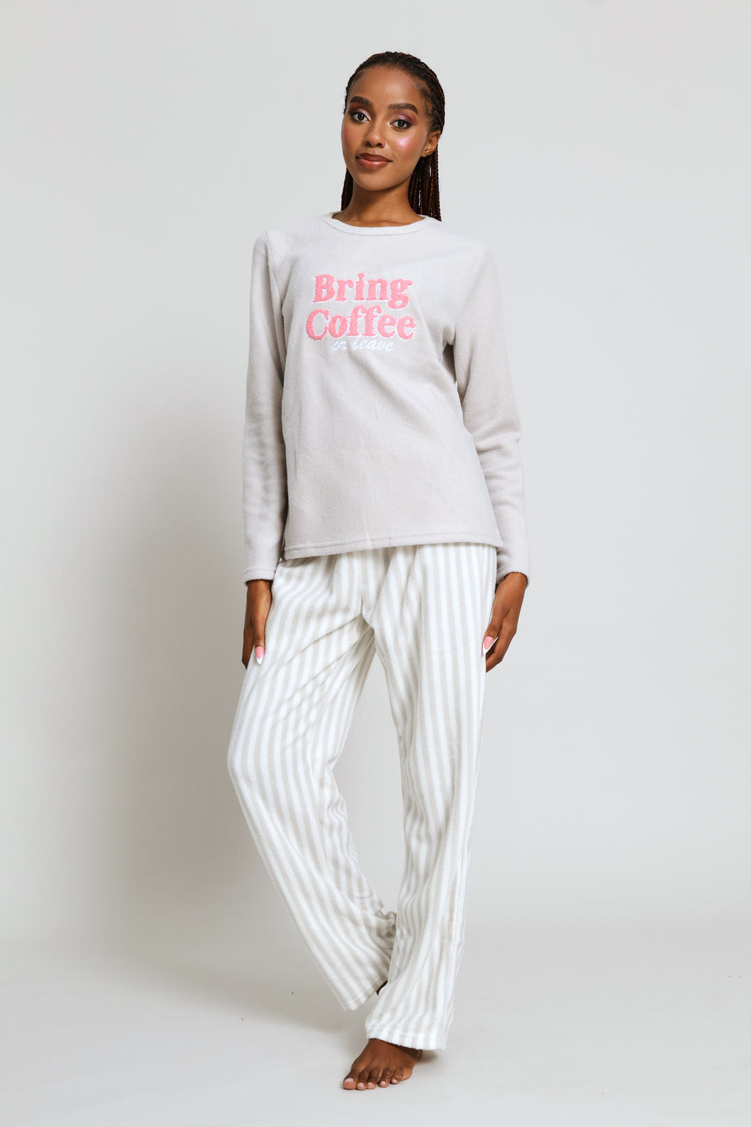 Bring Coffee Polar Fleece Mother'S Day Set - Grey