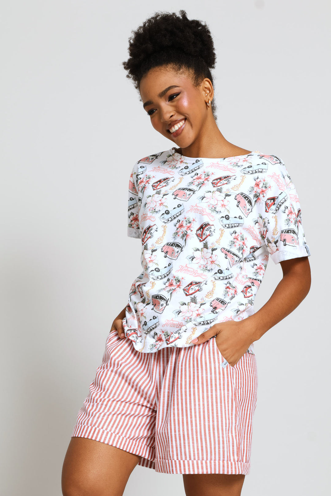 Short Sleeve T-Shirt - White/Pink