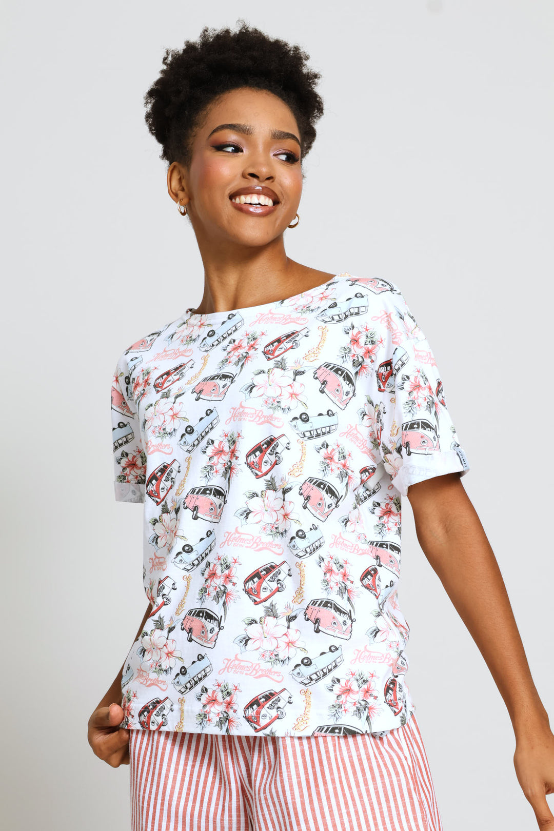 Short Sleeve T-Shirt - White/Pink