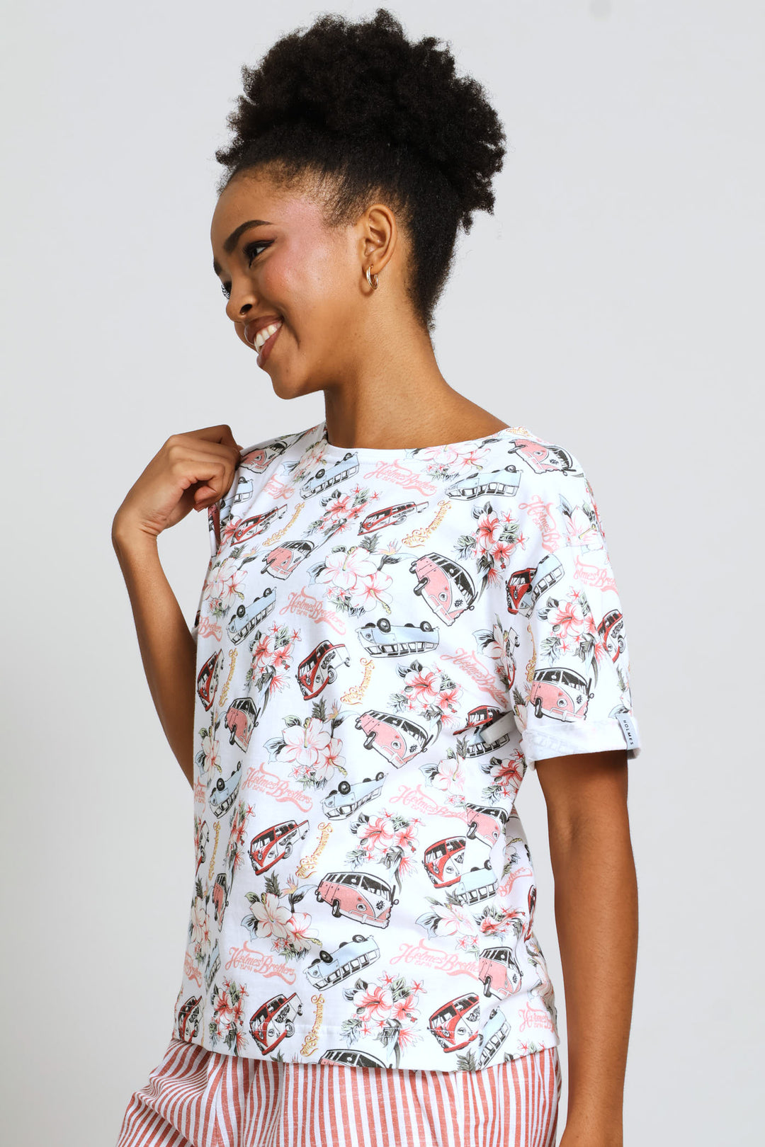 Short Sleeve T-Shirt - White/Pink