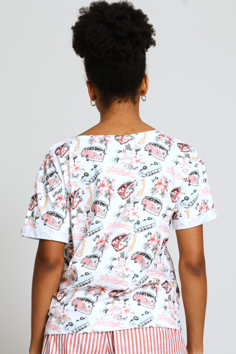 Short Sleeve T-Shirt - White/Pink