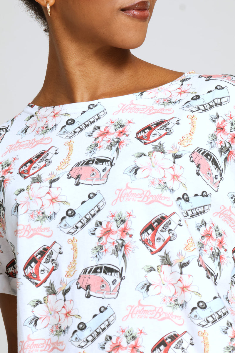 Short Sleeve T-Shirt - White/Pink