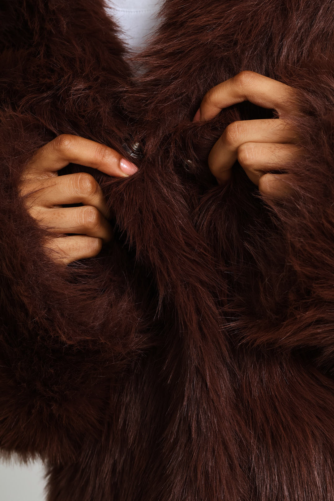 Faux Fur Jacket - Chocolate