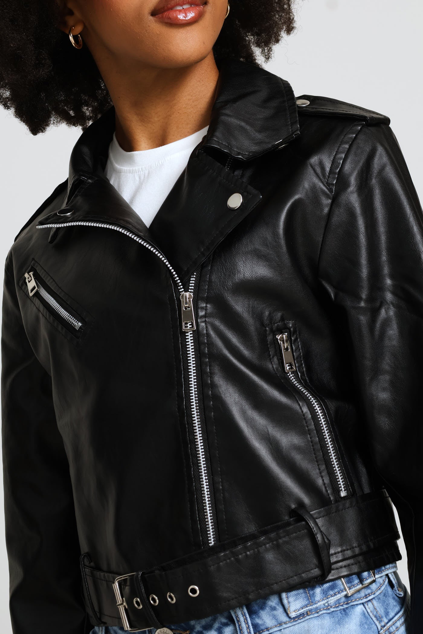 Ladies Biker Jacket - Black – Edgars