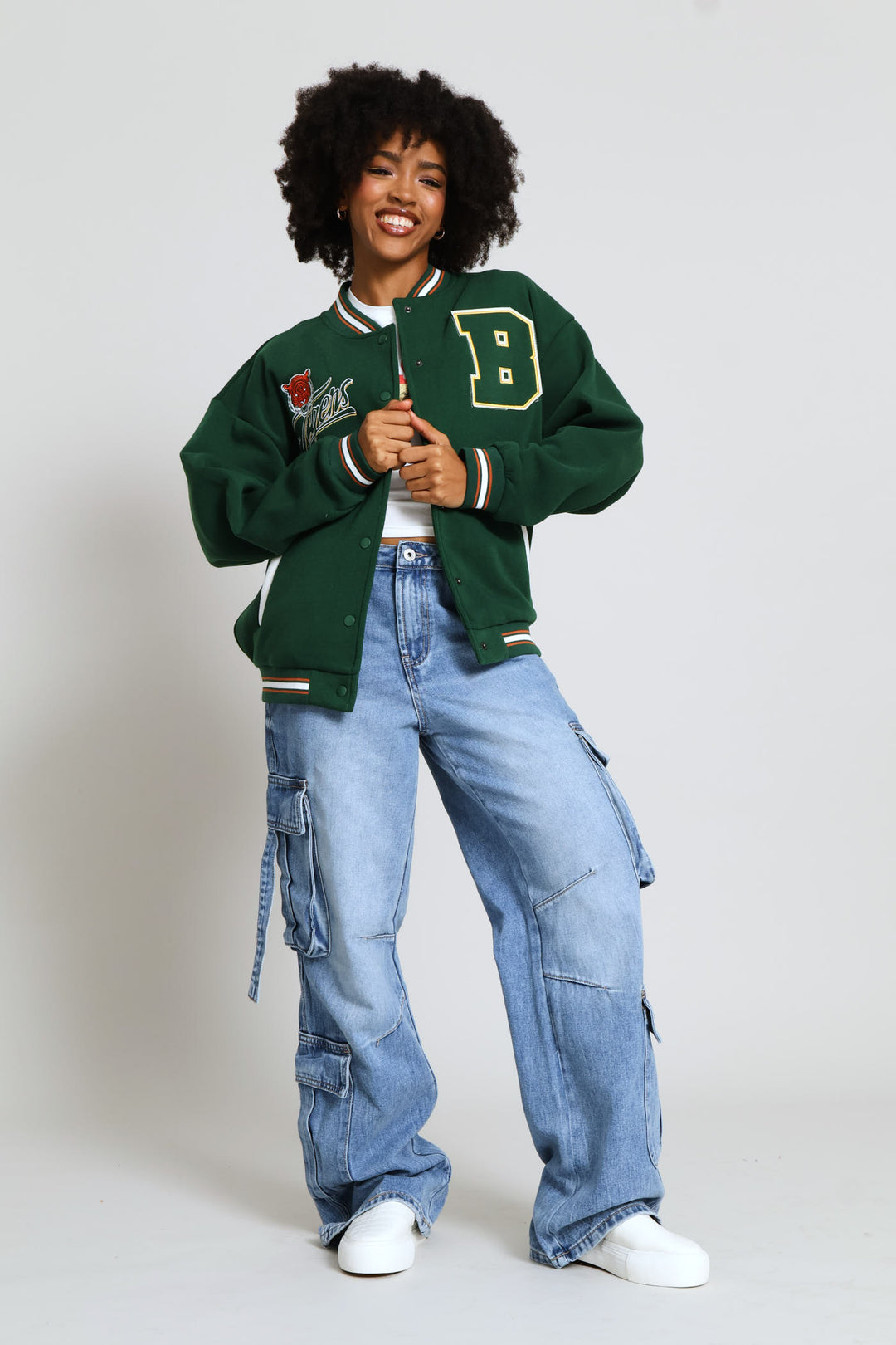 Baseball Fleece Jacket - Bottle Green