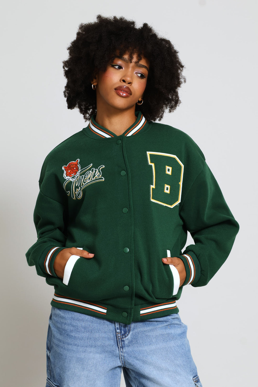 Baseball Fleece Jacket - Bottle Green
