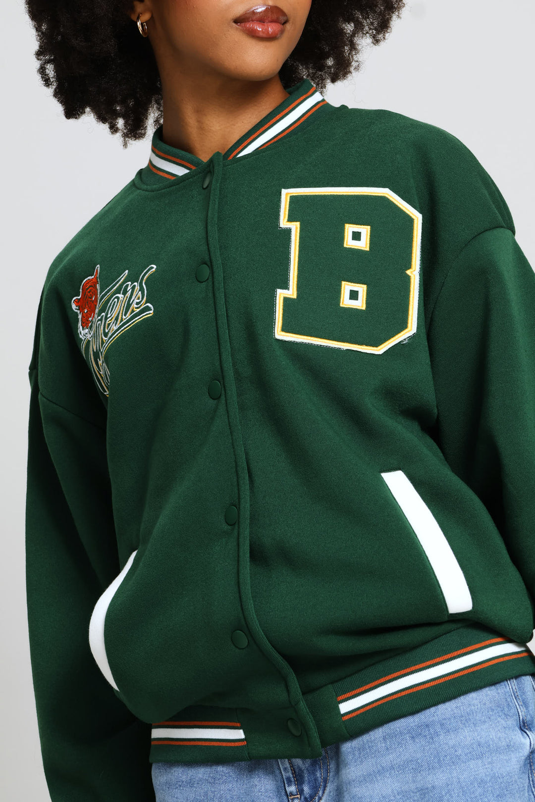 Baseball Fleece Jacket - Bottle Green
