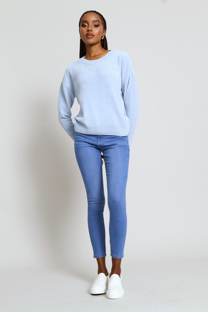 Chenille Pullover - Light Blue