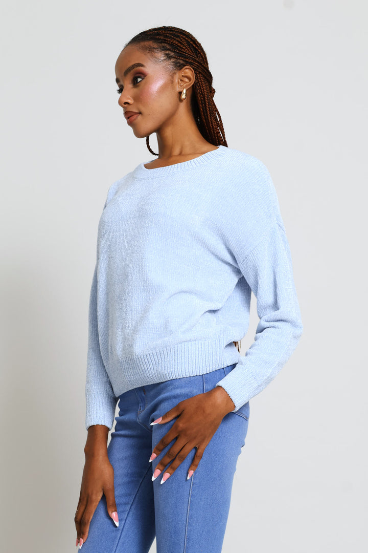 Chenille Pullover - Light Blue