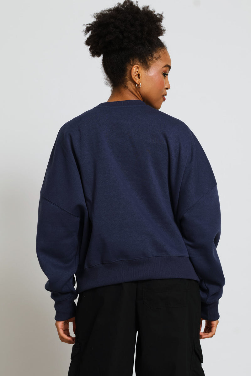 Teddy Crew Fleece Pullover - Navy