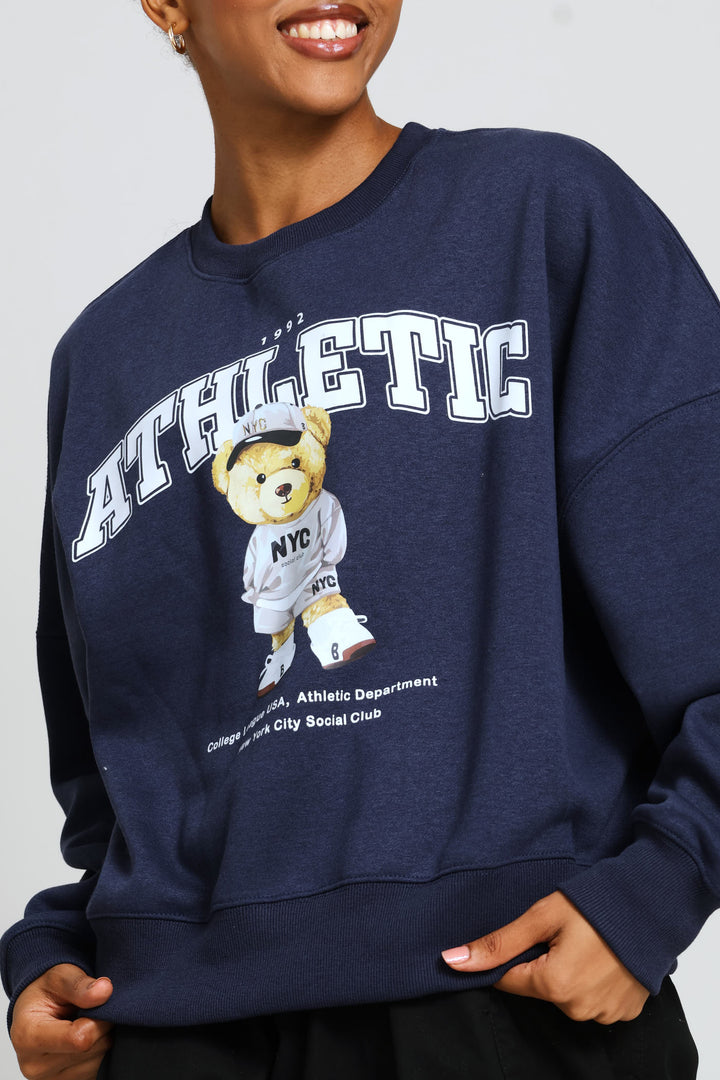 Teddy Crew Fleece Pullover - Navy