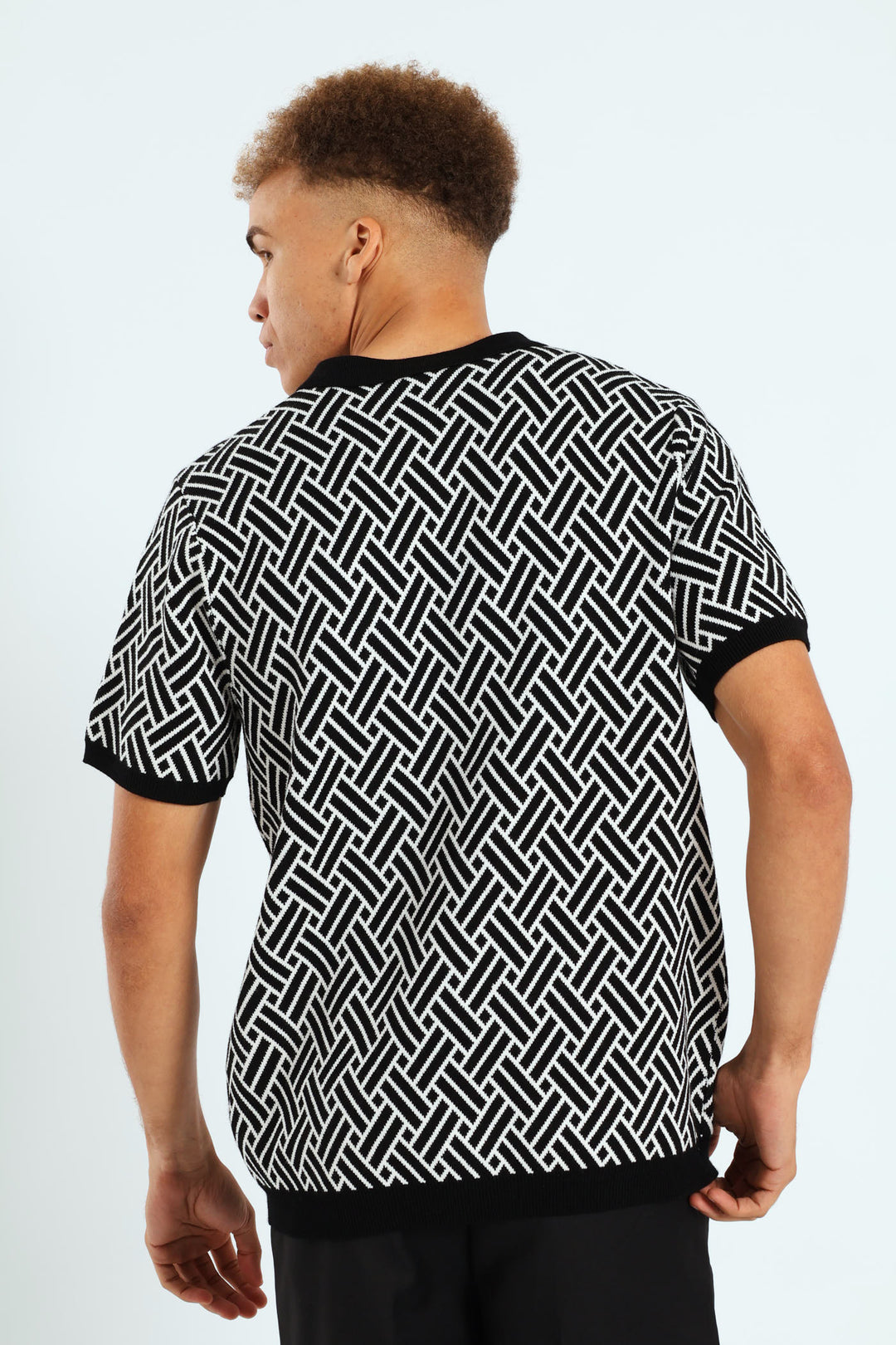 Knit Monochrome Golfer - Black/White