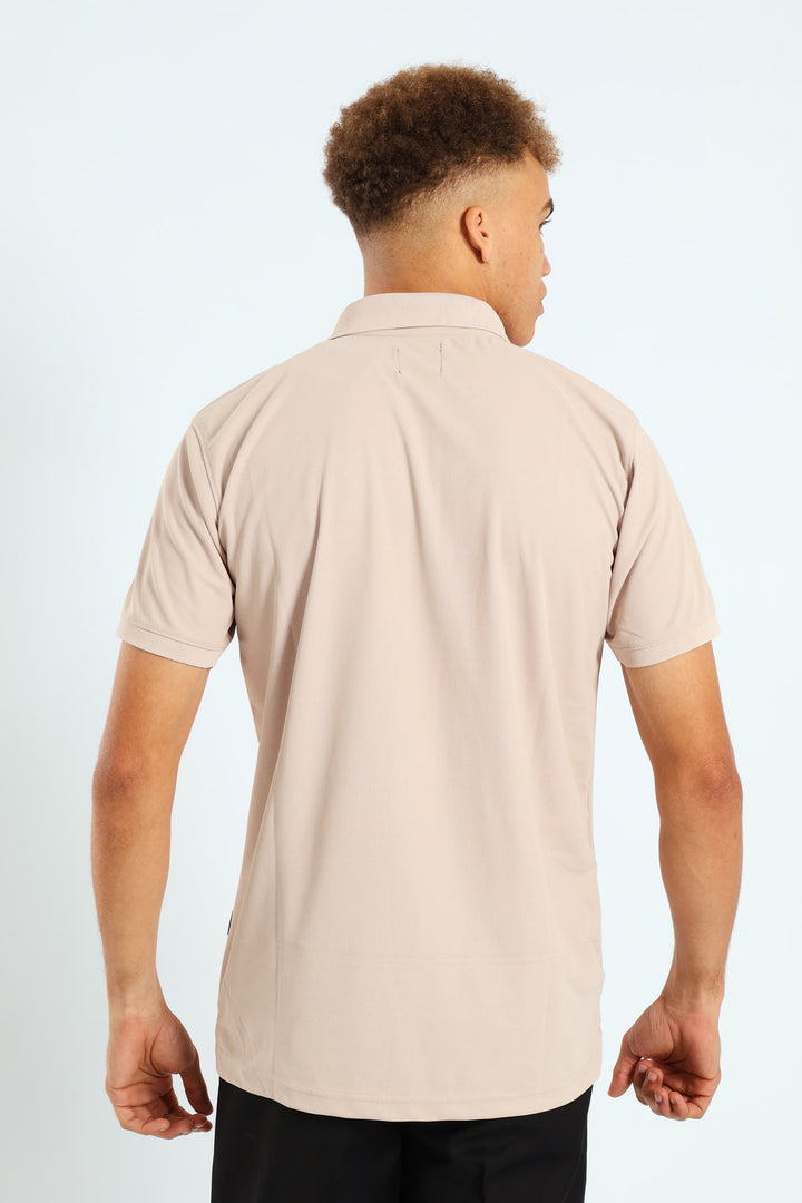 Basic Quick Dry Golfer - Stone