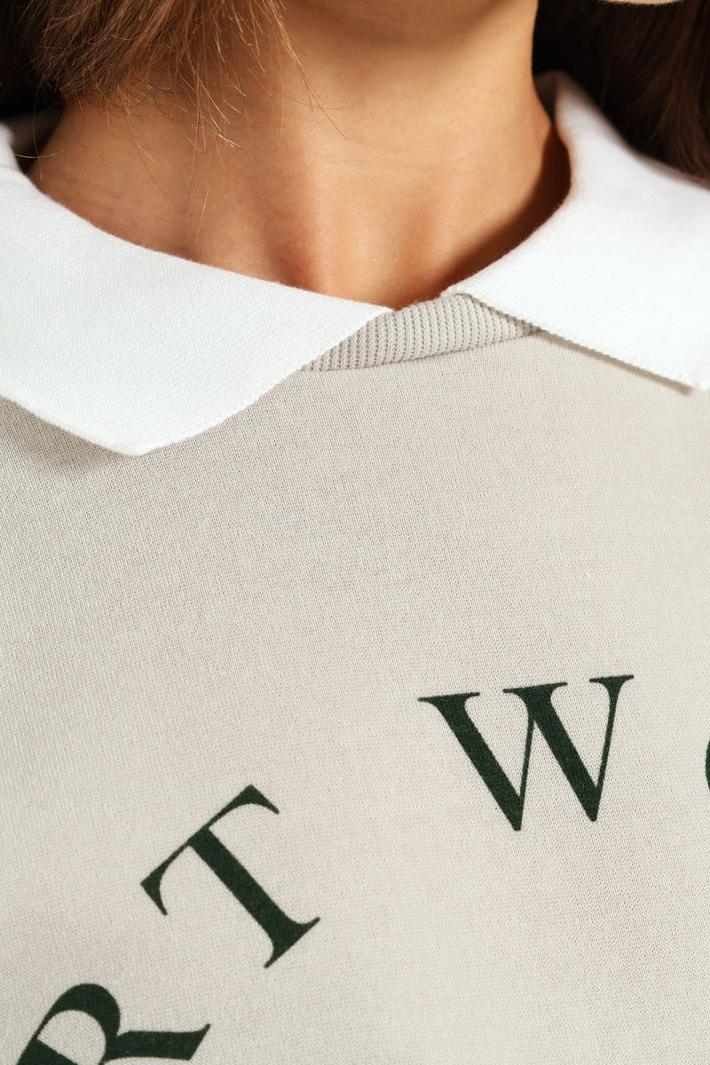 Twofer Screen Print Active Top - Marble Snow