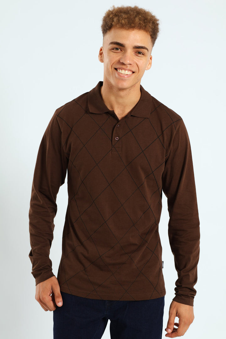 Diamond Printed Golfer - Brown