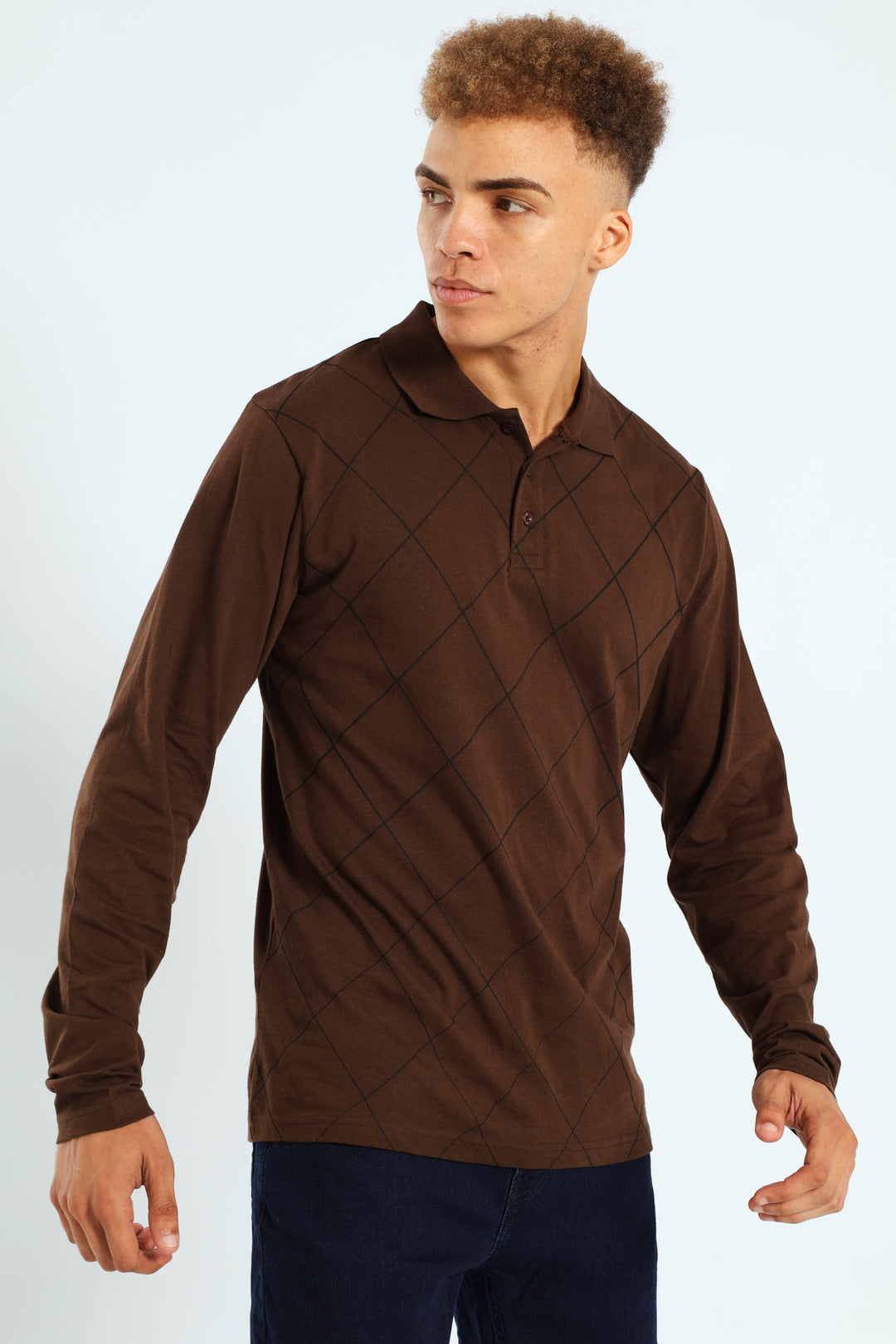Diamond Printed Golfer - Brown