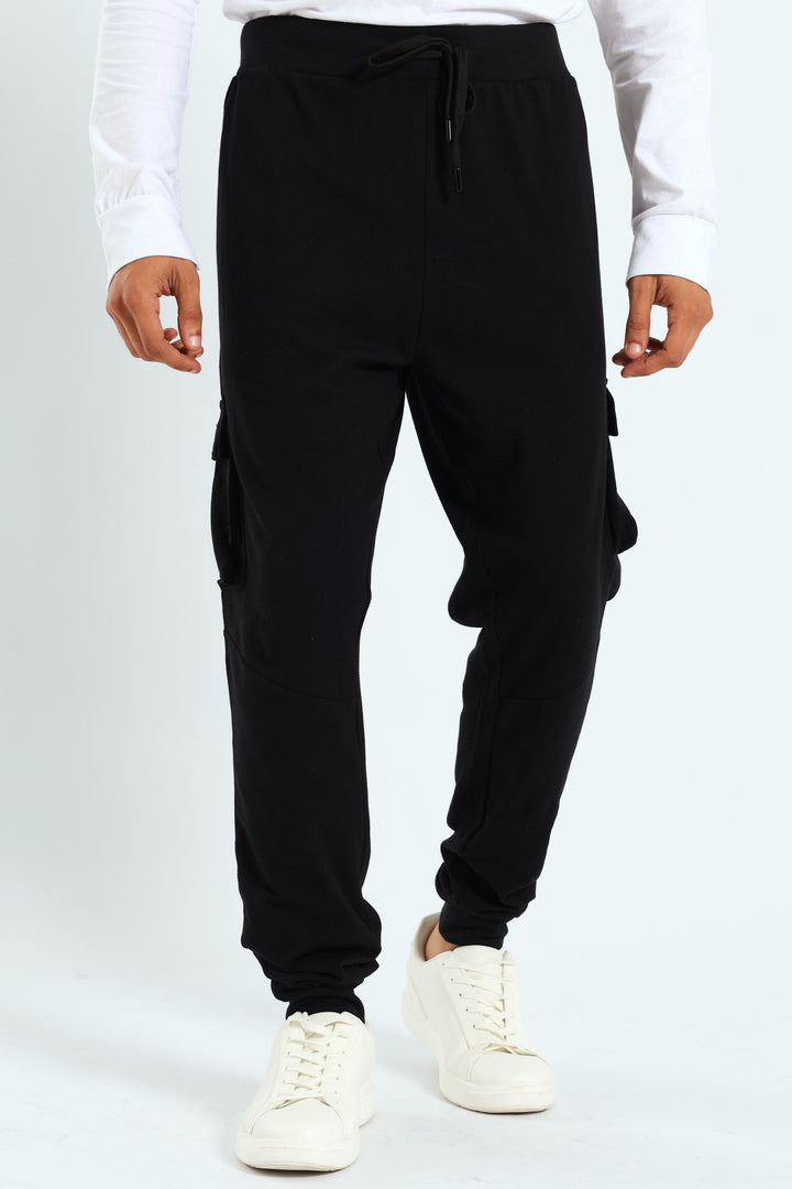 Cargo Texture Trackpant - Black