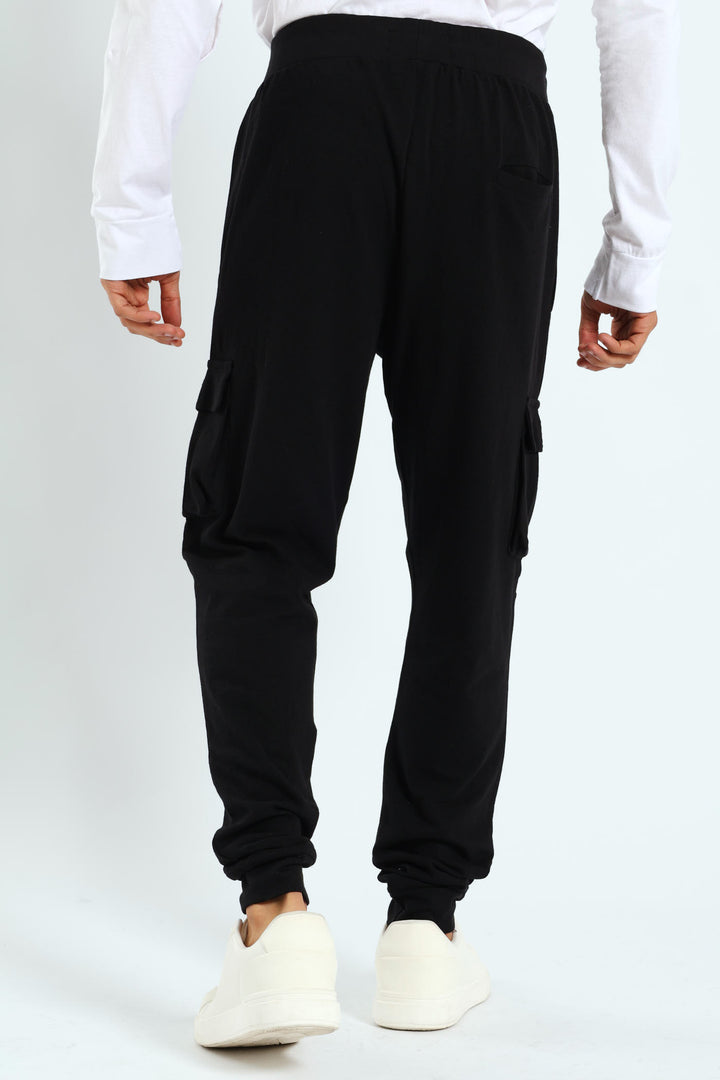 Cargo Texture Trackpant - Black