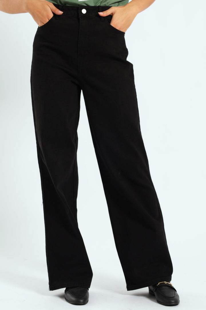Hi-Rise Wide Leg Jean - Black
