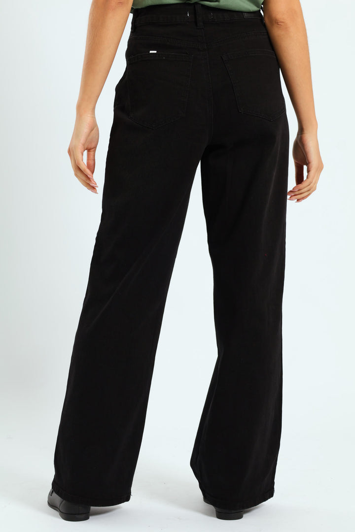 Hi-Rise Wide Leg Jean - Black