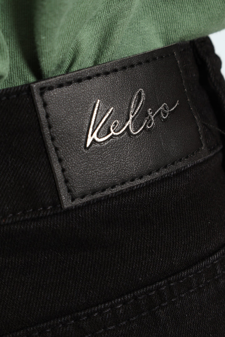 Hi-Rise Wide Leg Jean - Black