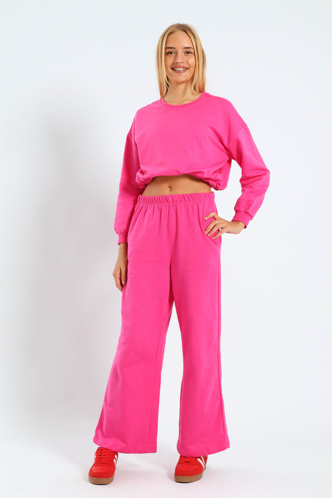 Girls Fleece Bubble Top - Cerise