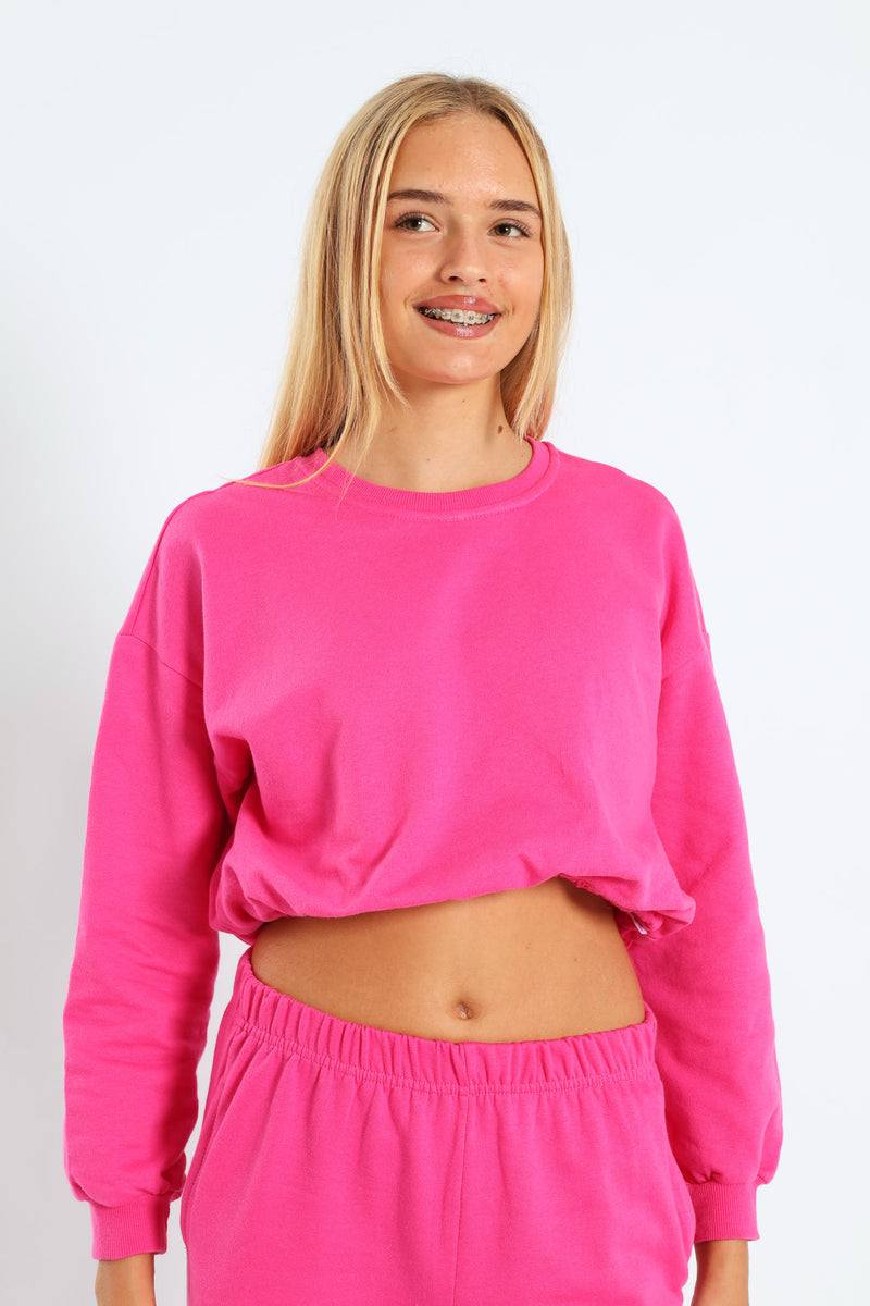 Girls Fleece Bubble Top - Cerise