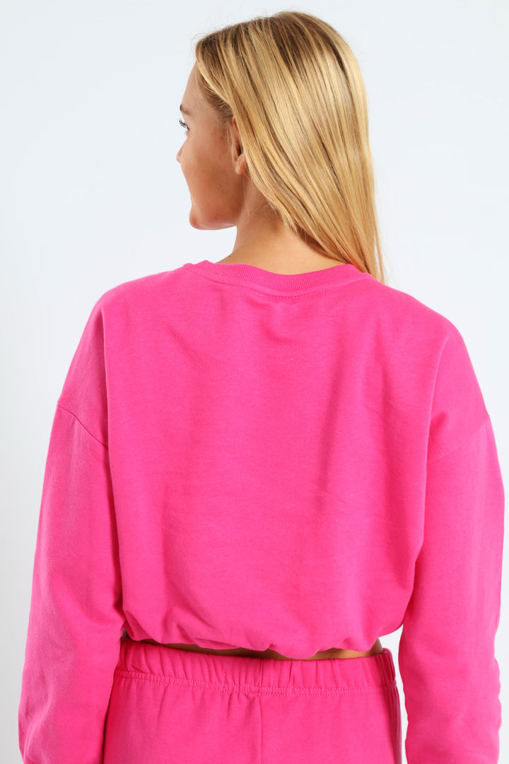 Girls Fleece Bubble Top - Cerise