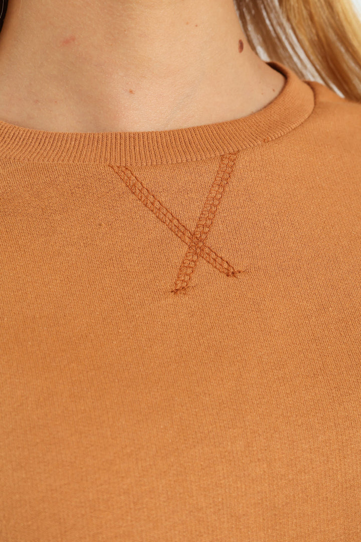 Girls Fleece Top - Brown