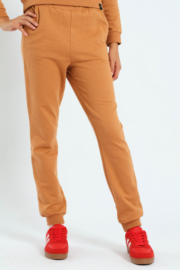 Girls Fleece Jogger - Brown