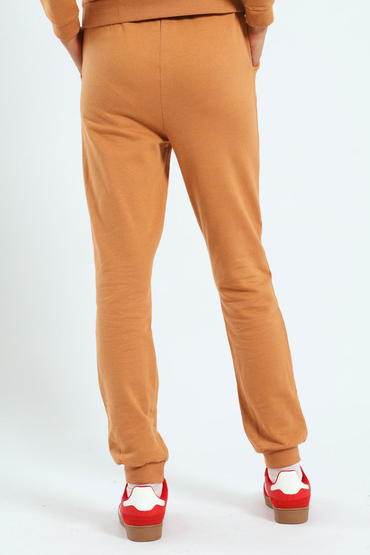 Girls Fleece Jogger - Brown