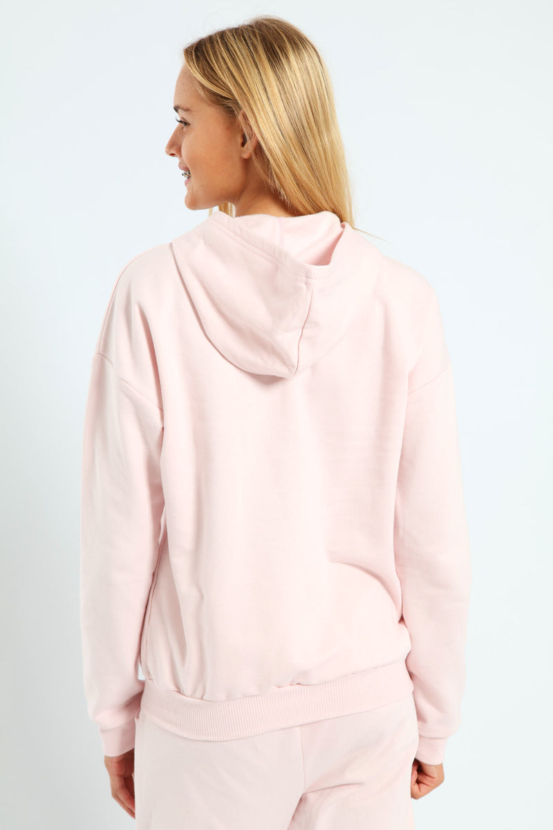 Girls Fleece Hoody Top - Pink