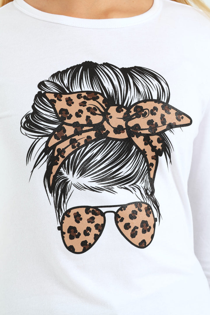 Girls Long Sleeve Regular Tee - White