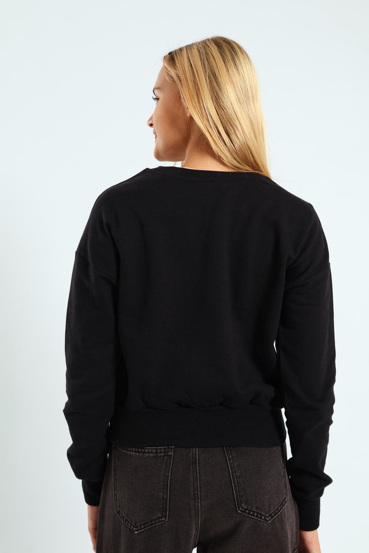 Girls Fleece Top - Black
