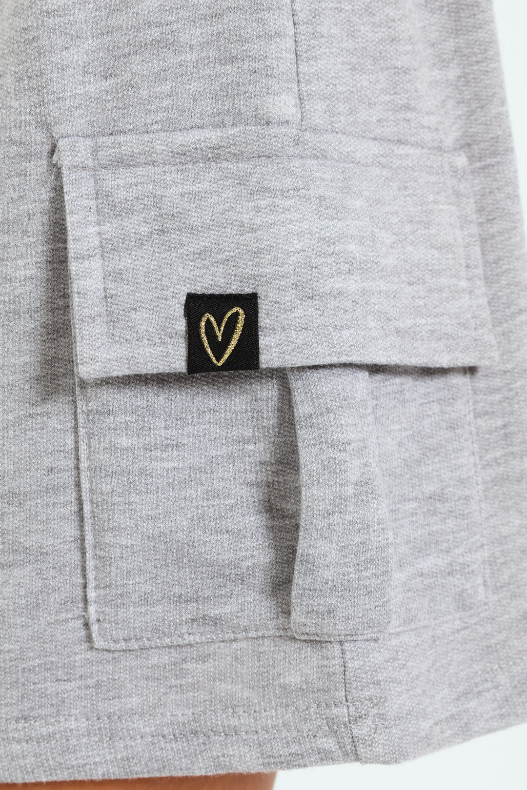 Girls Fleece Cargo Skirt - Grey Melange