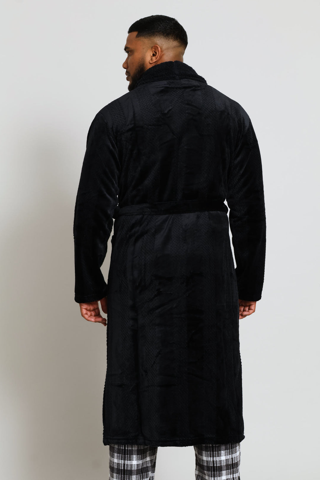Plush Fleece Shawl Gown - Charcoal