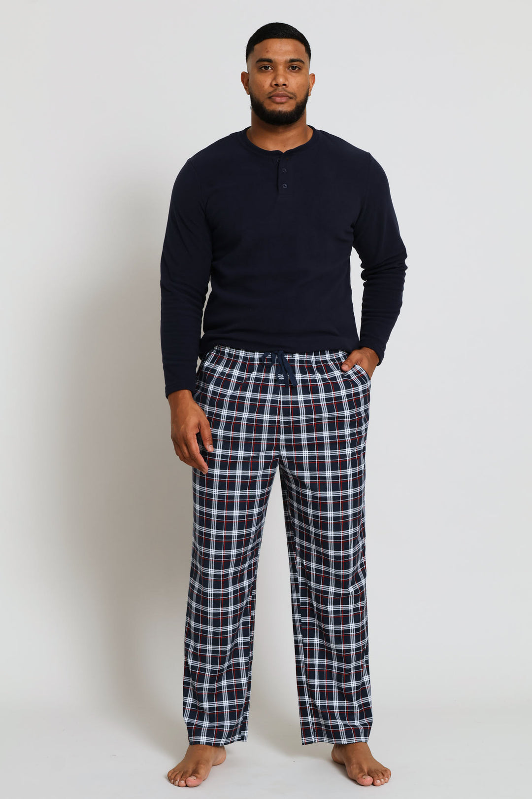 Check Butter Fleece Pant - Blue